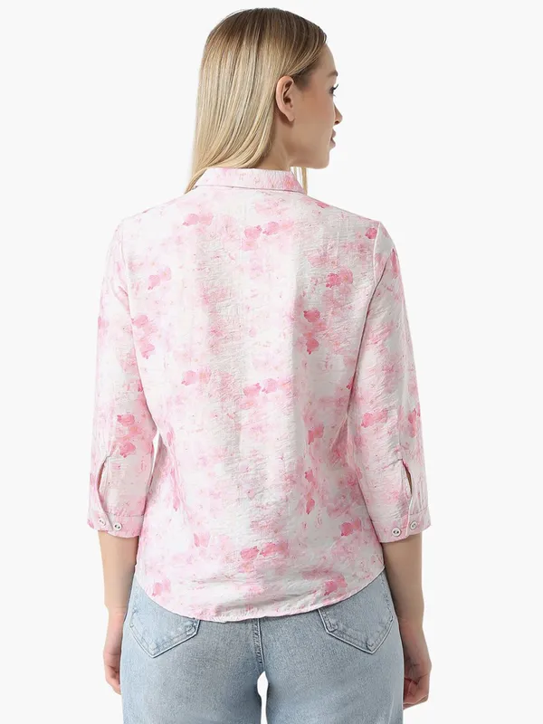 KRAUS printed pink silk shirt for women