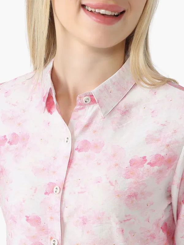 KRAUS printed pink silk shirt for women