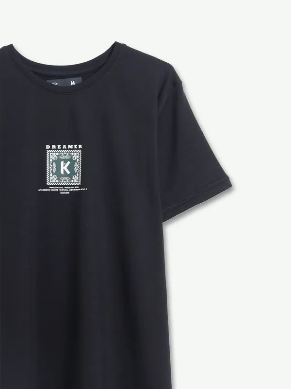 Kuch Kuch black printed t shirt