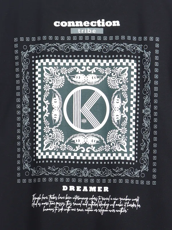 Kuch Kuch black printed t shirt