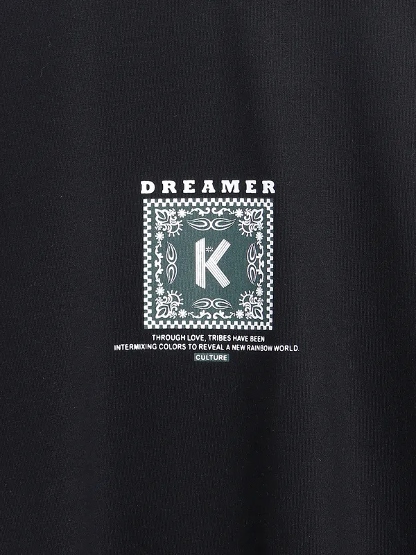 Kuch Kuch black printed t shirt