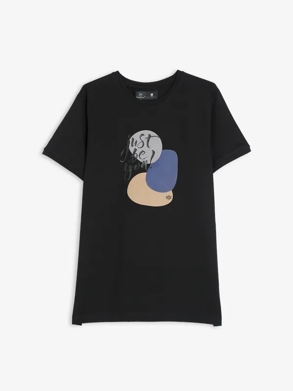Kuch Kuch black round neck t shirt