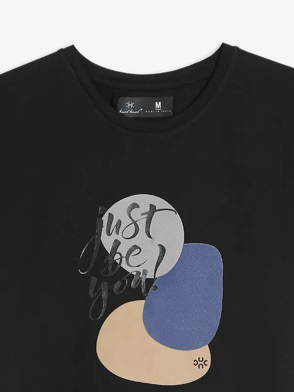 Kuch Kuch black round neck t shirt