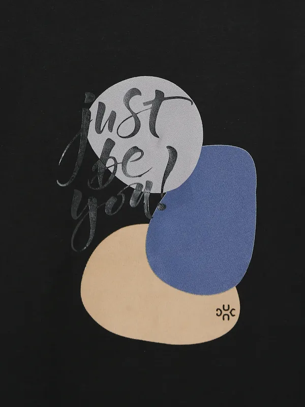 Kuch Kuch black round neck t shirt