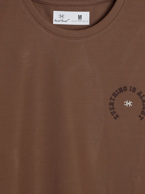 KUCH KUCH brown cotton t-shirt