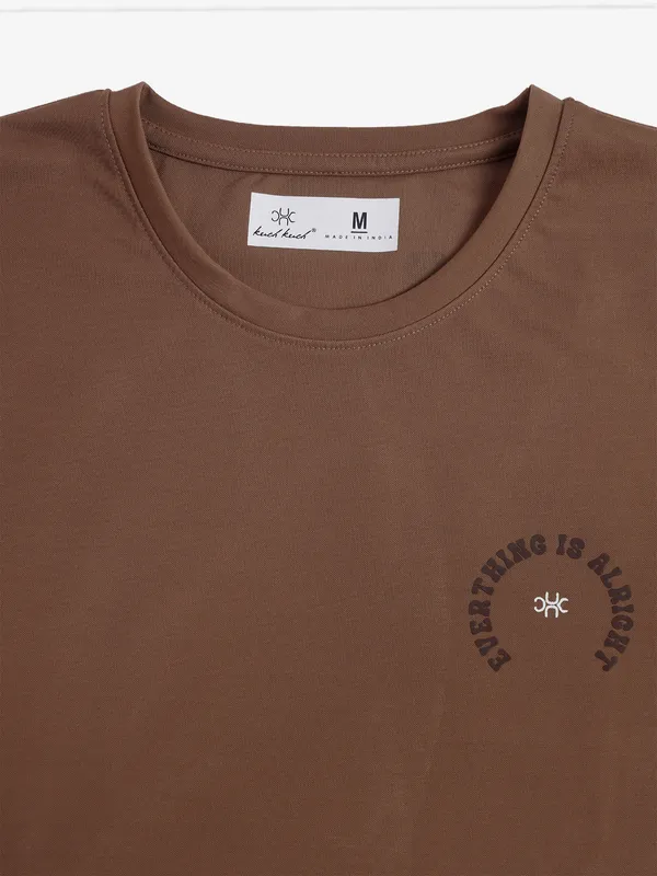 KUCH KUCH brown cotton t-shirt