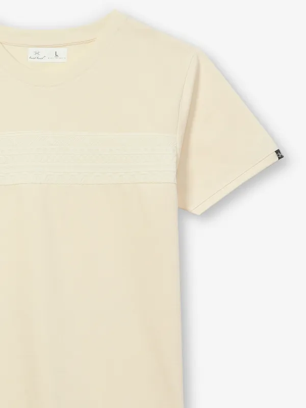 KUCH KUCH cotton beige slim fit t-shirt