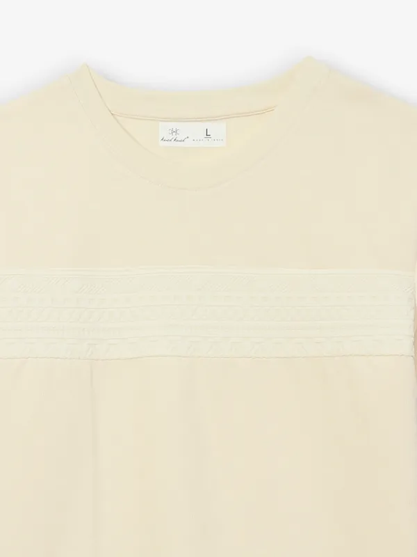 KUCH KUCH cotton beige slim fit t-shirt