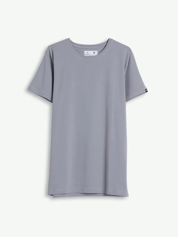 Kuch Kuch cotton grey plain t shirt