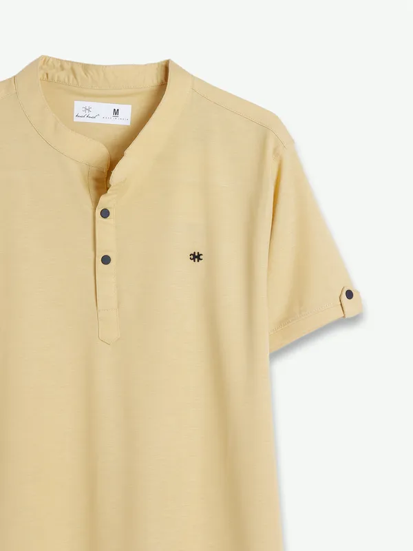 Kuch Kuch cotton half sleeves yellow t shirt