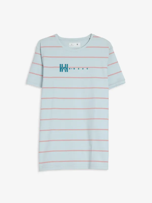 Kuch Kuch cotton light green stripe t shirt