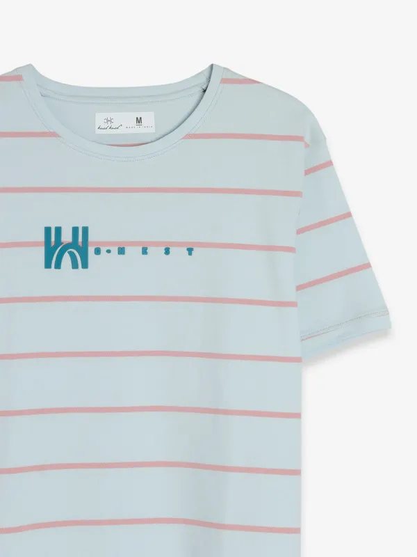 Kuch Kuch cotton light green stripe t shirt