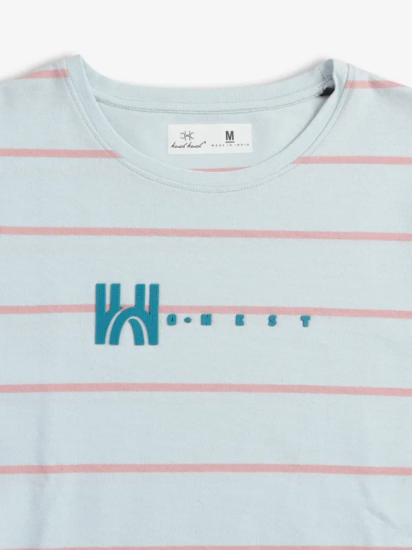Kuch Kuch cotton light green stripe t shirt