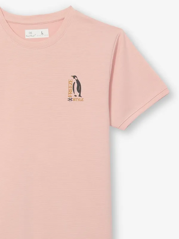 KUCH KUCH cotton man t-shirt in salmon peach