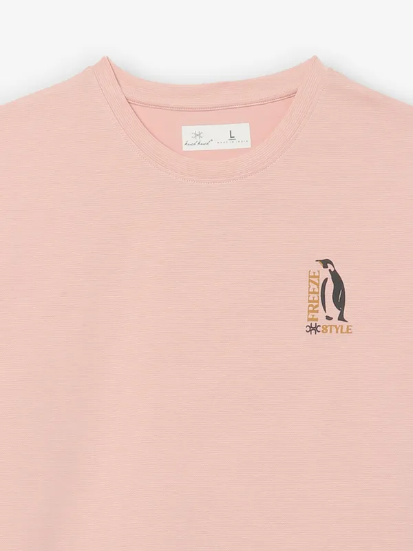 KUCH KUCH cotton man t-shirt in salmon peach