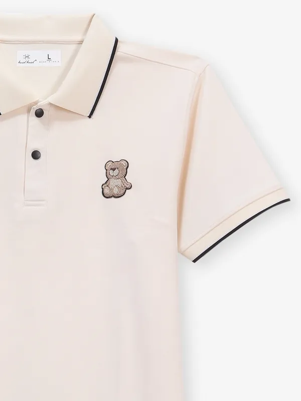 KUCH KUCH cotton plain cream t-shirt