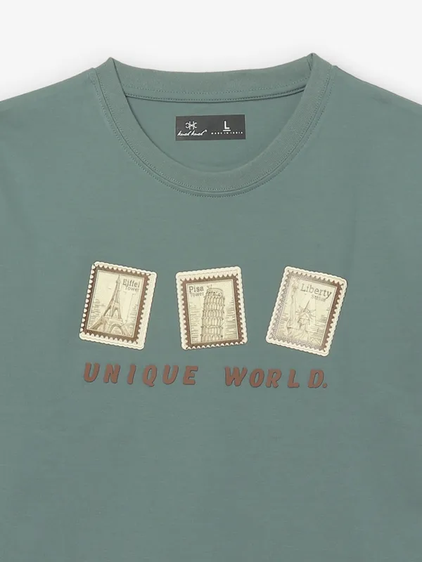 KUCH KUCH cotton stone green t-shirt