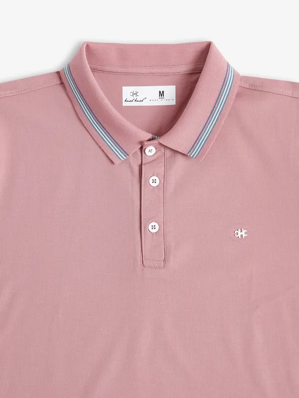 Kuch Kuch mauve pink plain polo t shirt