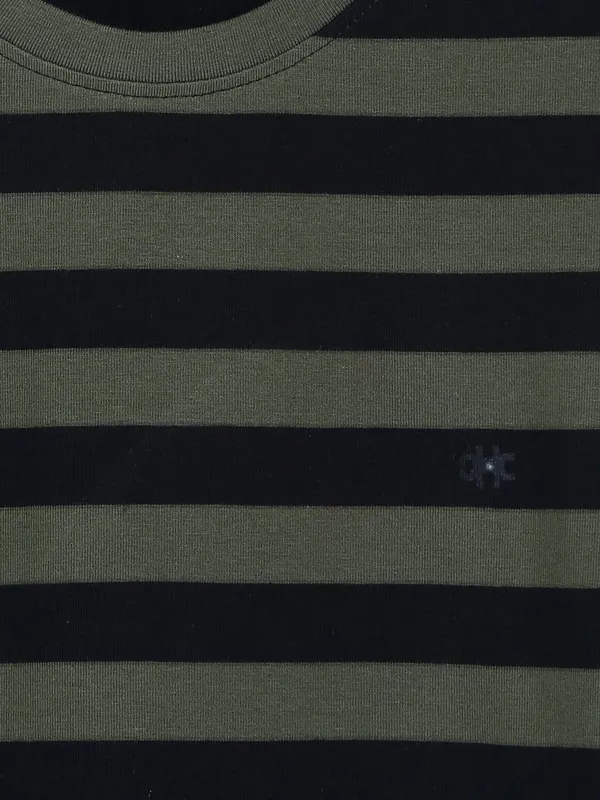 Kuch Kuch olive and black stripe t shirt