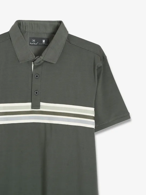 Kuch Kuch olive cotton polo t shirt