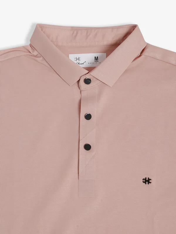 Kuch Kuch peach cotton plain t shirt