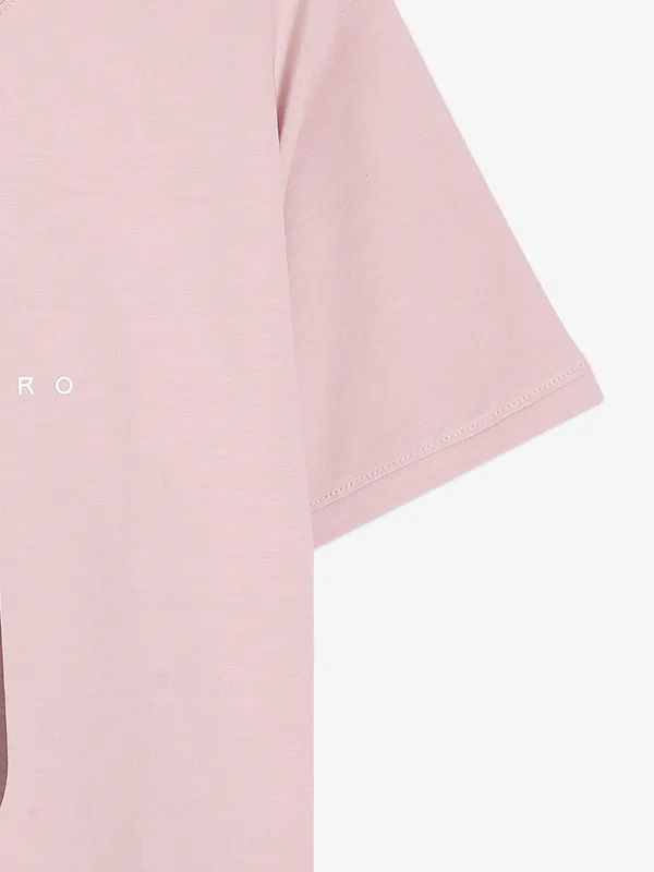 Kuch Kuch peach cotton round neck t shirt