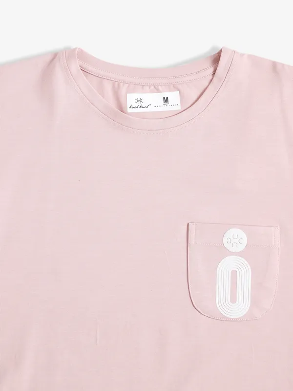 Kuch Kuch peach plain t shirt in cotton