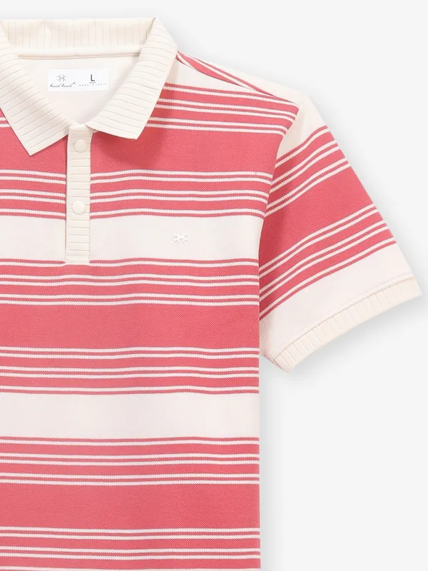 KUCH KUCH pink and cream stripe t-shirt