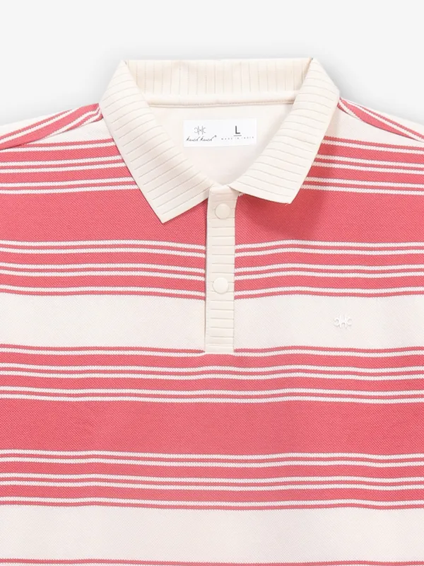 KUCH KUCH pink and cream stripe t-shirt