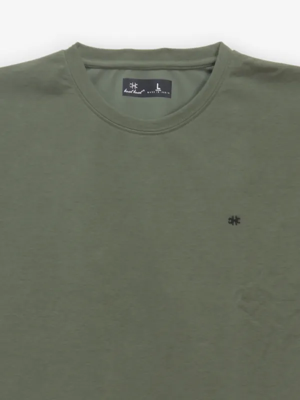 KUCH KUCH plain olive cotton t-shirt