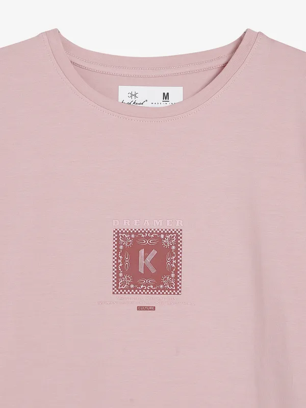 Kuch Kuch printed dusty peach cotton t shirt