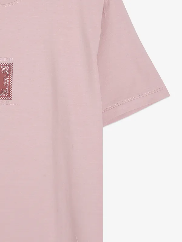 Kuch Kuch printed dusty peach cotton t shirt