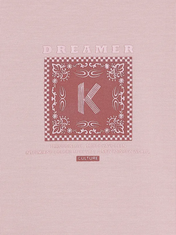 Kuch Kuch printed dusty peach cotton t shirt