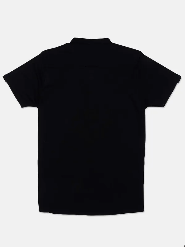 Kuch Kuch solid black round neck cotton t-shirt