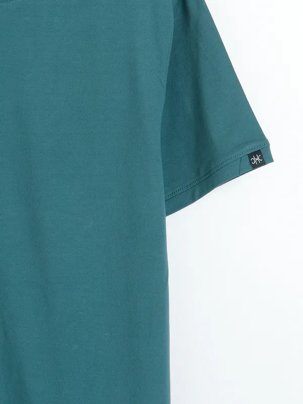 Kuch Kuch teal blue plain t shirt