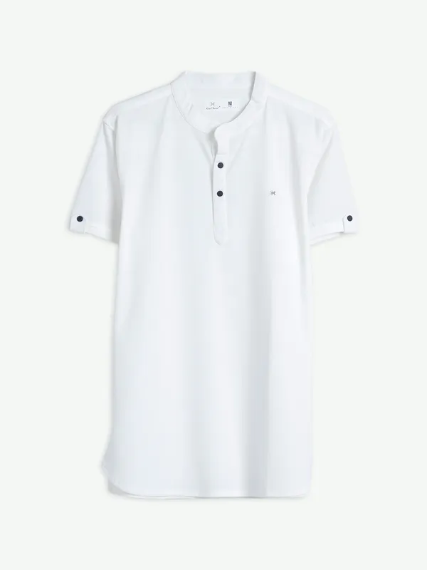 Kuch Kuch white cotton plain t shirt