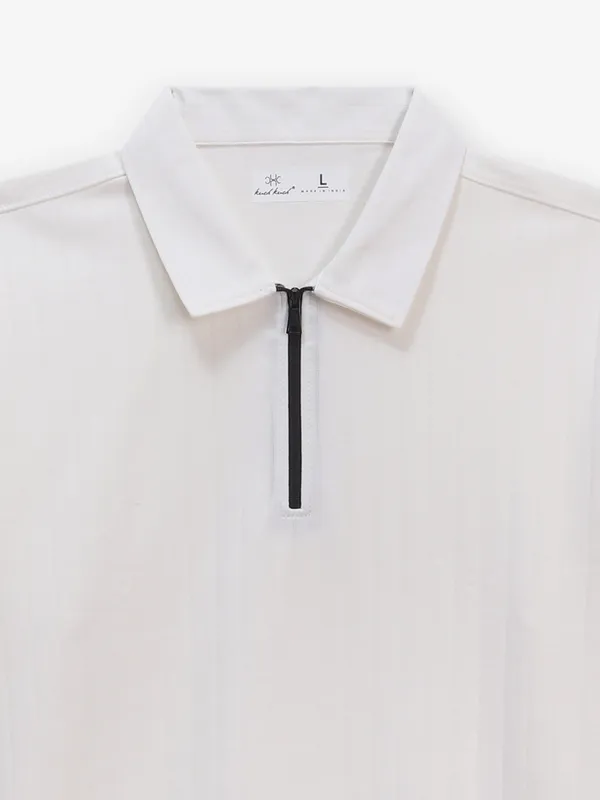 KUCH KUCH white slim fit cotton t-shirt
