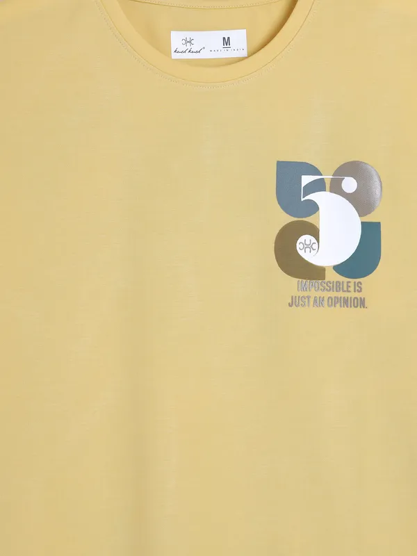 KUCH KUCH yellow printed t-shirt