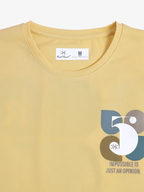 KUCH KUCH yellow printed t-shirt