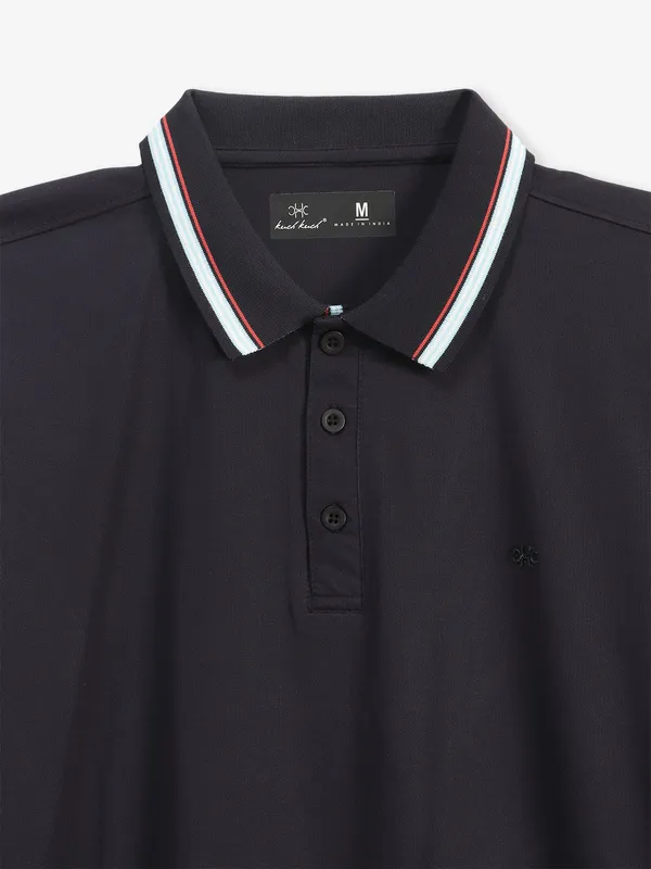 KUCHKUCH black plain casual cotton t-shirt