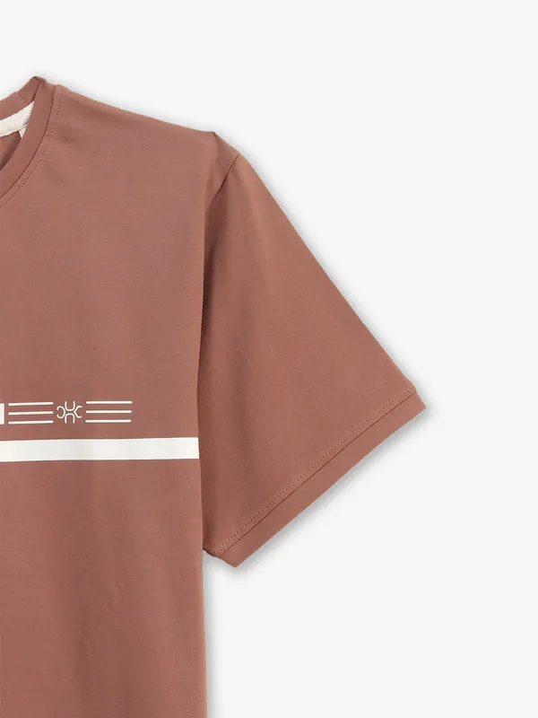 KUCHKUCH brown cotton t-shirt