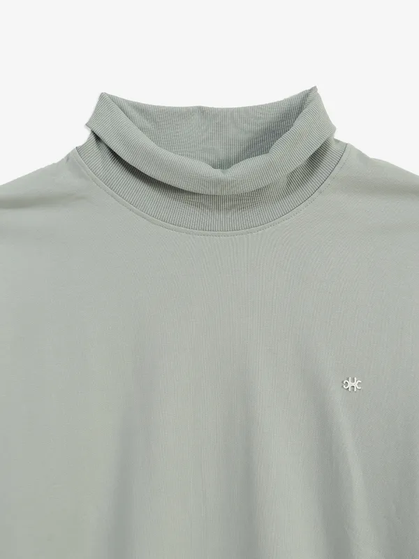 KUCHKUCH grey plain casual t-shirt