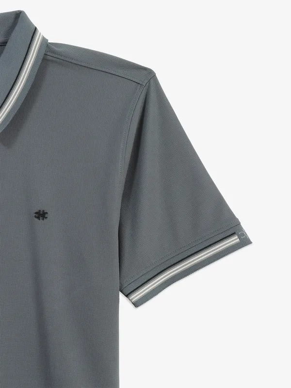 KUCHKUCH grey plain cotton casual t-shirt