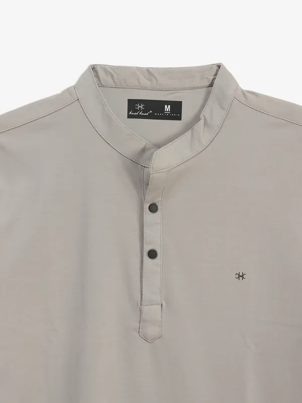 KUCHKUCH grey plain cotton t-shirt