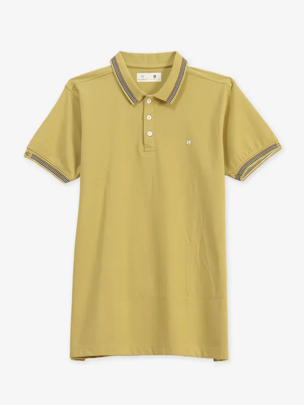 KUCHKUCH light green plain cotton t-shirt