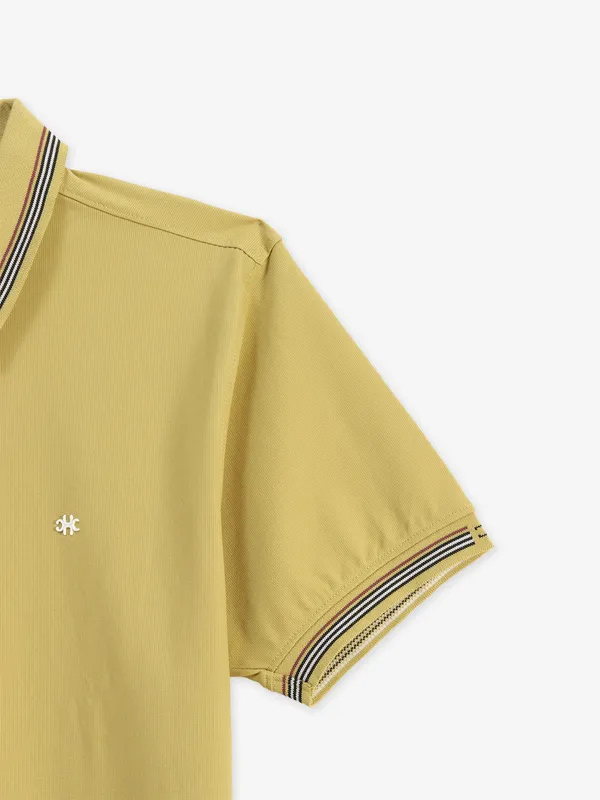 KUCHKUCH light green plain cotton t-shirt