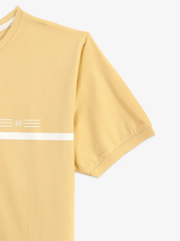 KUCHKUCH mustard yellow cotton t-shirt