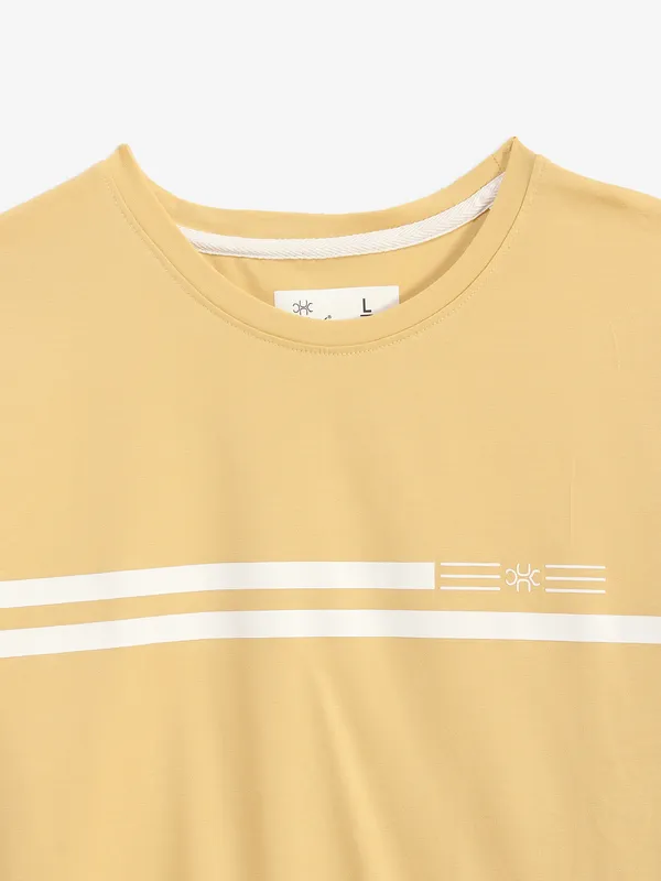 KUCHKUCH mustard yellow cotton t-shirt