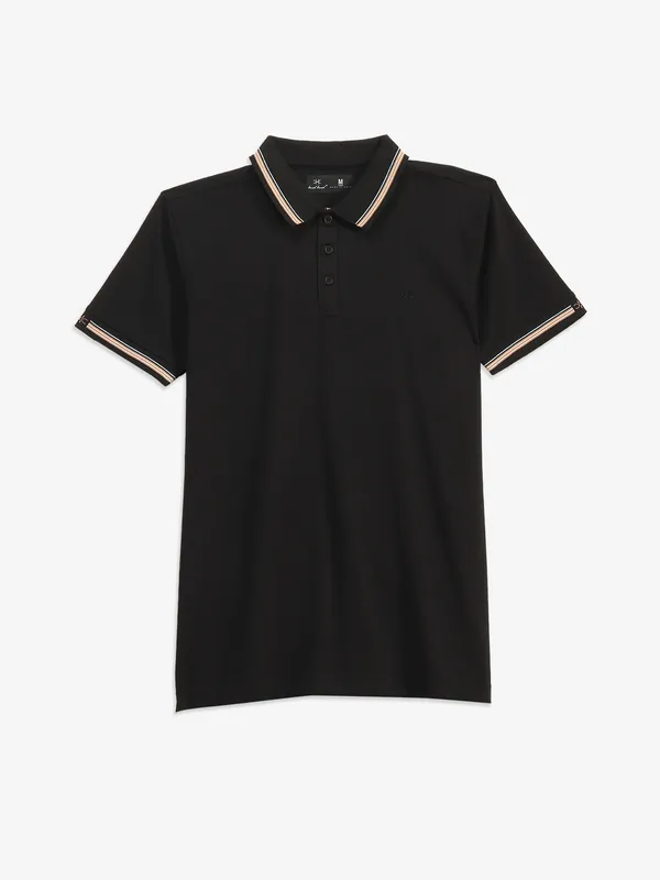 KUCHKUCH plain black casual t-shirt