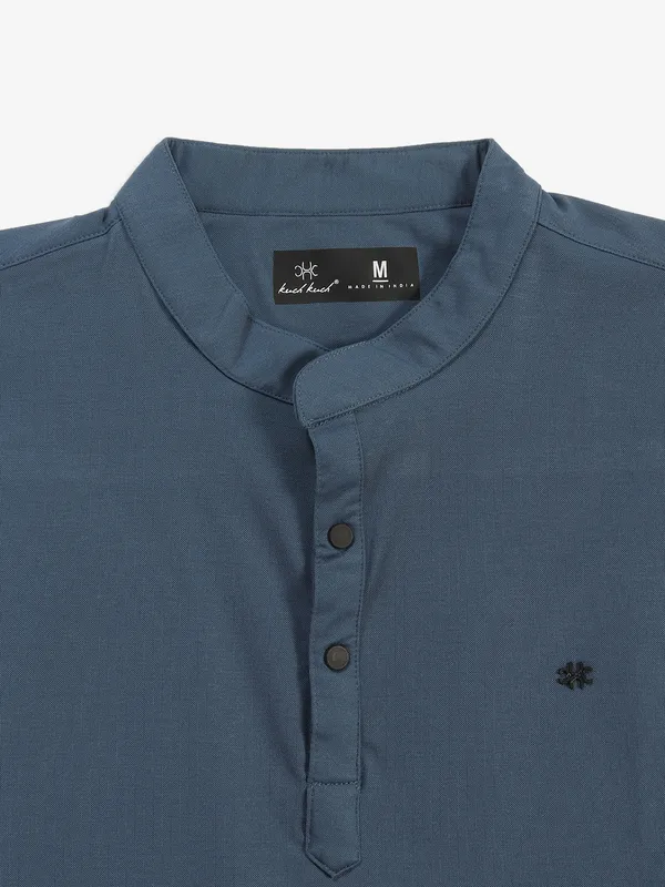 KUCHKUCH plain blue cotton t-shirt